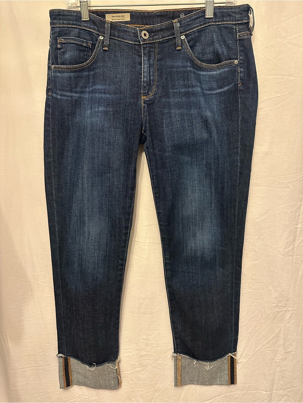 AG Adriano Goldschmied Stevie Cuff Jeans 30 Slim Straight Like New